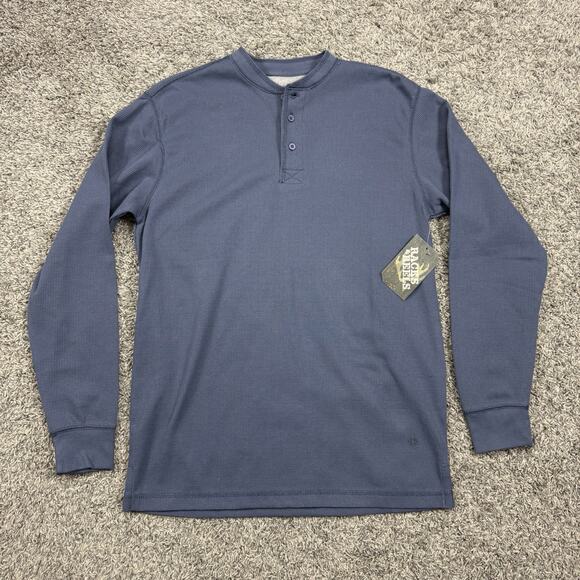 Racks & Reels Long Sleeve Blue Top Henley Button Size M - Picture 1 of 6
